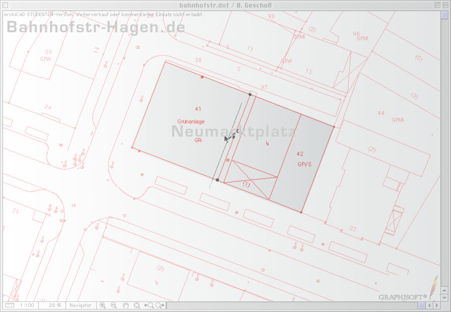 Katasterplan mit natürlichen Neumarktgrenzen ...