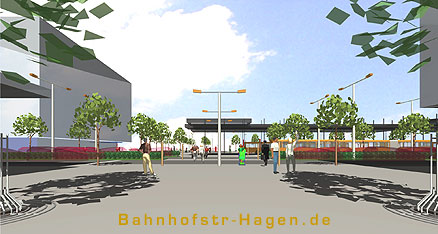 Blick aus der Bahnhofsallee zum Berliner Platz