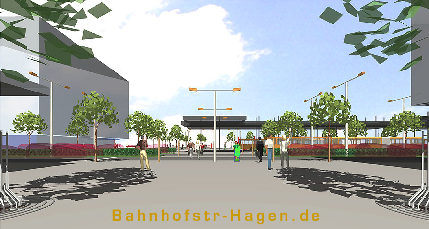 Blick aus der Bahnhofsallee hinüber zum Berliner Platz