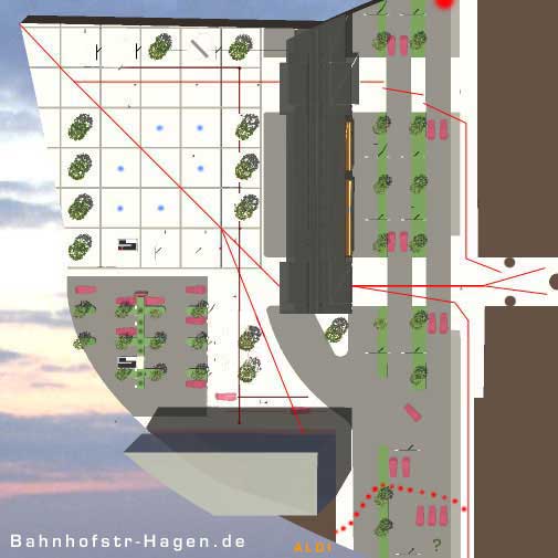 Berliner Platz im Entwurf Bahnhofsallee ...