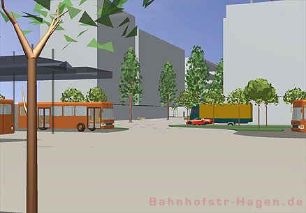 Blick vom Ausgang 2 - soziales Rathaus in die Bahnhofstrasse