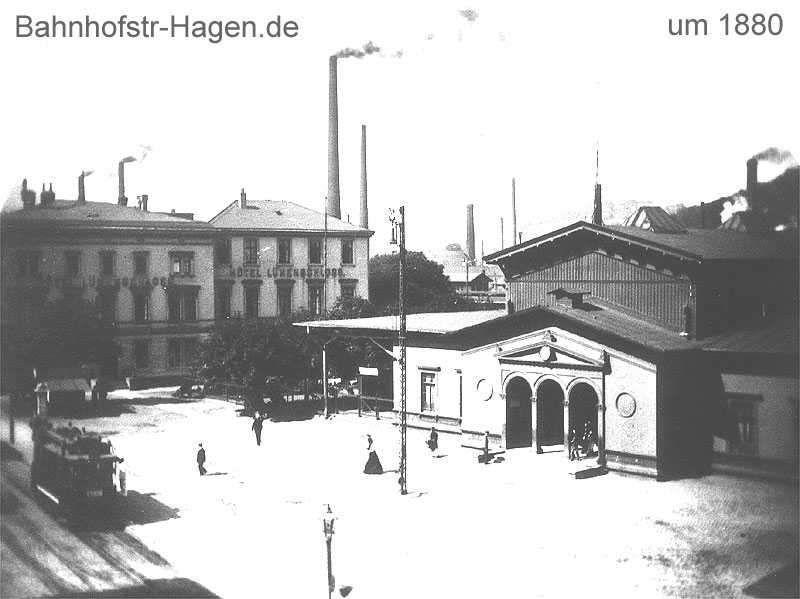 Bahnhofsquartier Hagen um 1880 ...