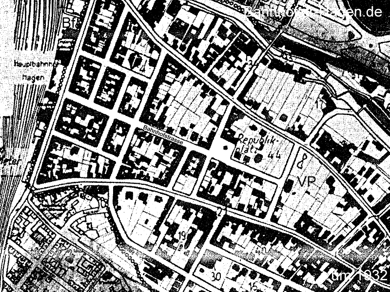 Bahnhofsquartier Hagen um 1932 ...