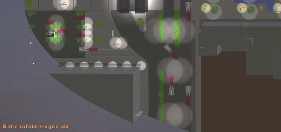 Draufsicht Lichtsituation im Entwurf Bahnhofsallee 3 von 4