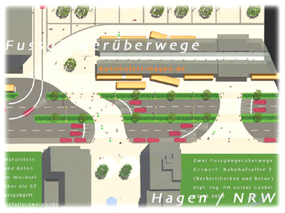 Draufsicht Fussgängerüberwege Nr. 3 und 4 / Stand 2003
