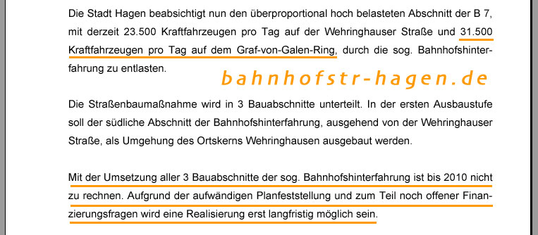 31.500 Fahrzeuge pro Tag auf dem Graf von Galen Ring - das ist eine sehr starke Lobby !