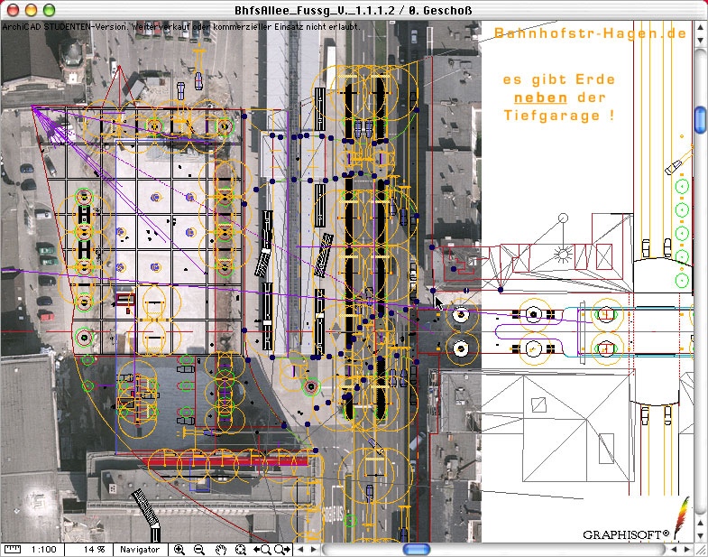 Entwurf Bahnhofsallee 2 über Orthophoto