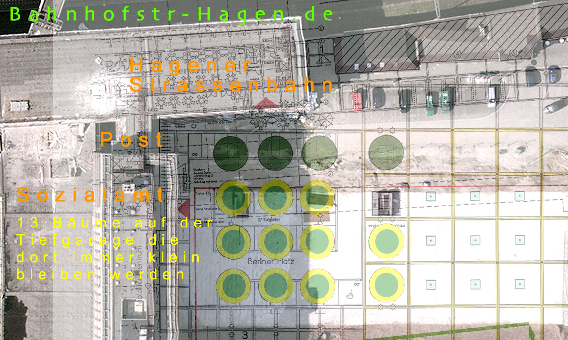 Plan mit Tiefgarage auf Orthofoto