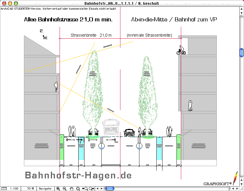 Bahnhofsallee 21,0 meter für Engstellen ...