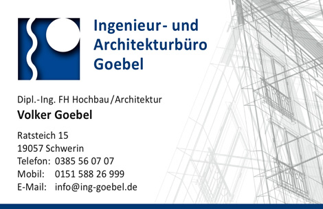 Visitenkarte Ingenieur- und Architekturbüro Goebel / Schwerin